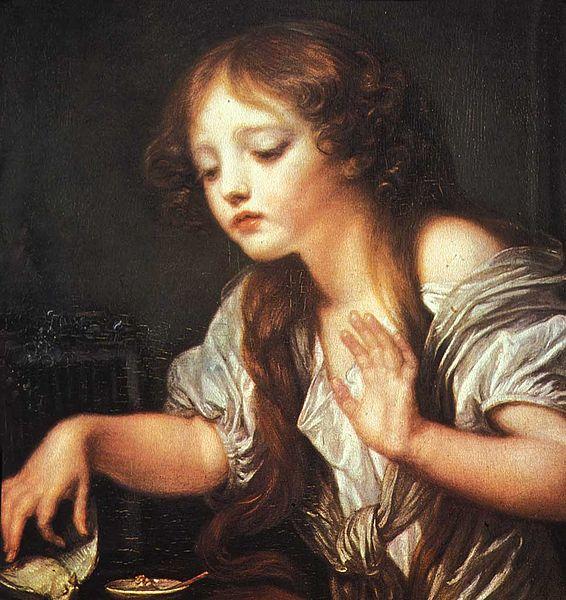 Jean Baptiste Greuze Young Girl Weeping for her Dead Bird France oil painting art